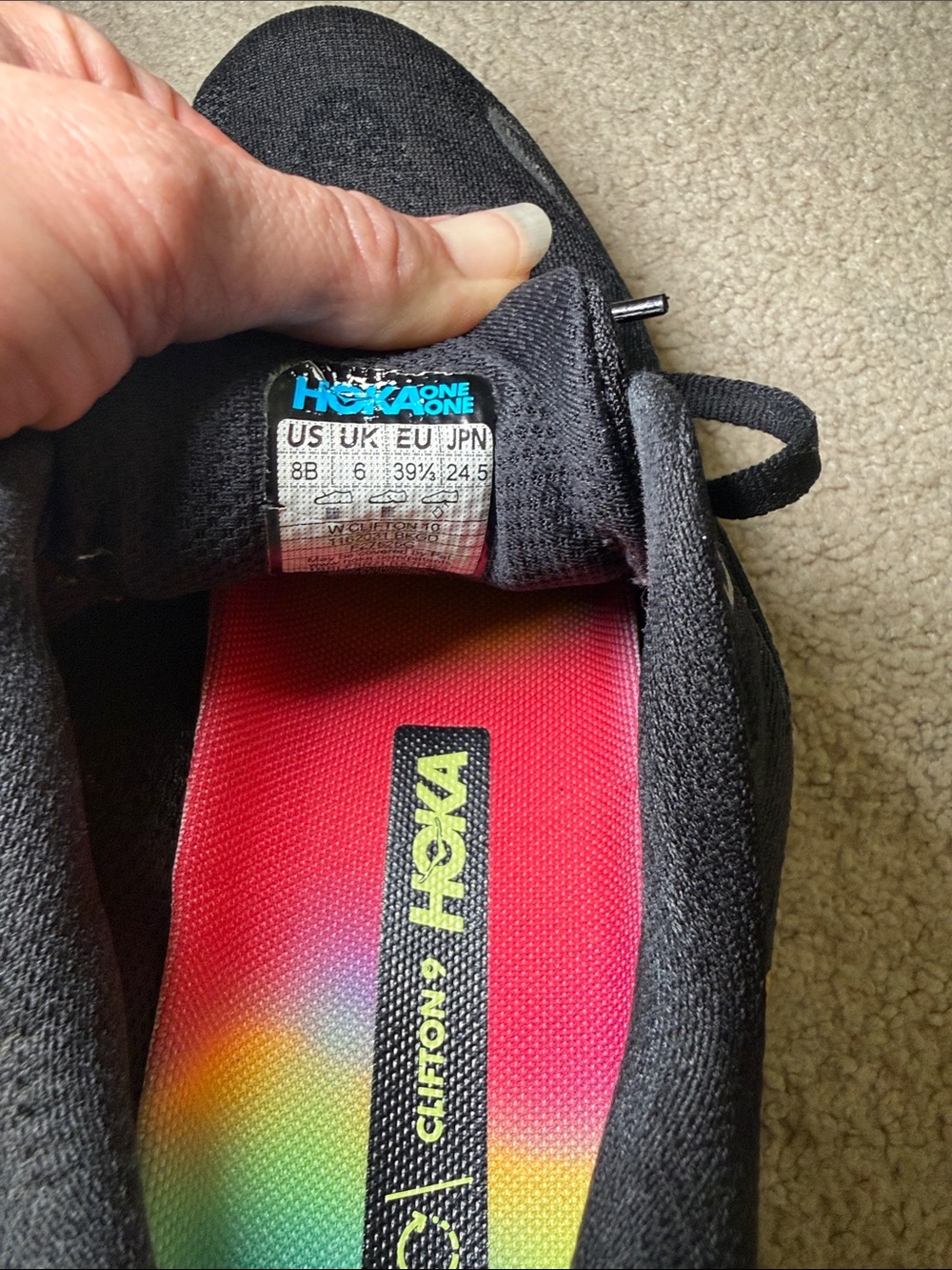 Hoka Black and Gold Women's Athletic Running Shoes - Picture 6 of 13